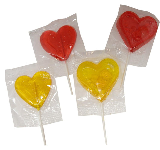 E&A Small Clear Toy Heart Pops 24ct *Fragile Item* Extremely Fragile