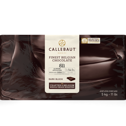 Barry Callebaut 811NV-132 Dark Couverture Blocks 54.5% Cacao Blocks 55lb