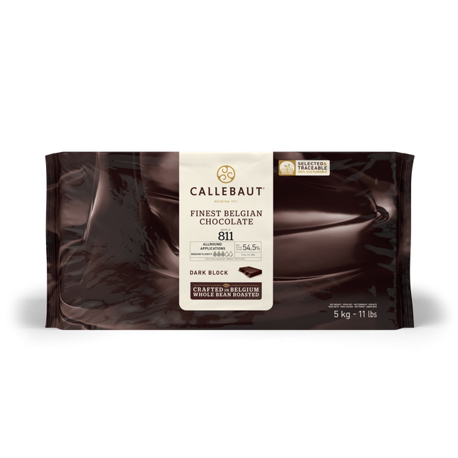 Barry Callebaut 811NV-132 Dark Couverture Blocks 54.5% Cacao Blocks 55lb