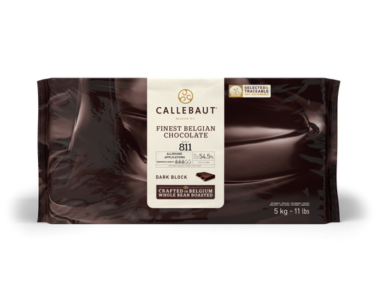 Barry Callebaut 811NV-132 Dark Couverture Blocks 54.5% Cacao Blocks 55lb