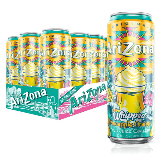 Arizona Tea Can Whipped Pineapple Orange 22oz 24 Ct