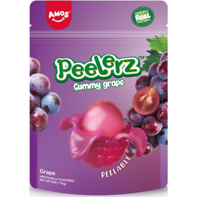 Amos Grape Gummy Peelerz 6oz 12ct Case