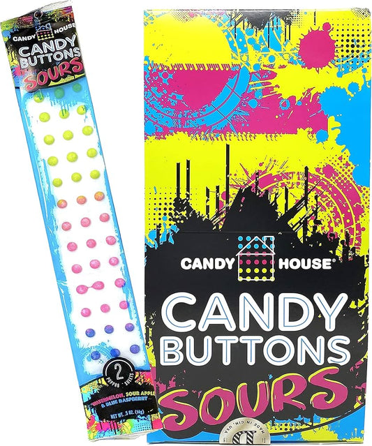 Doscher's Candy House Sour Candy Buttons .05oz Wrapped 24ct