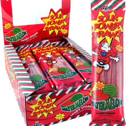 Dorval Sour Power Watermelon Sour Straws 24ct