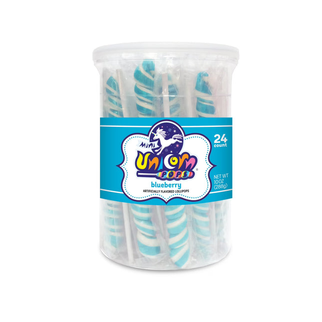 Adams & Brooks Light Blue Mini Unicorn Pop jar 24ct