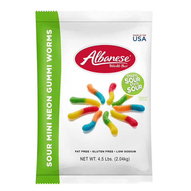 Albanese 50248 Sour Natural Tiny Worms 4.5lb