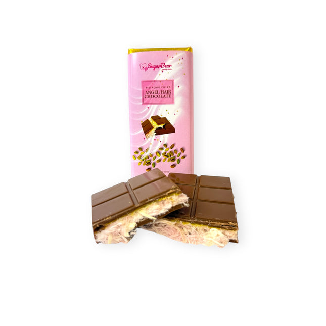 Large Milk Chocolate Pistachio Filled Angel Hair Bar 5.8oz 10ct