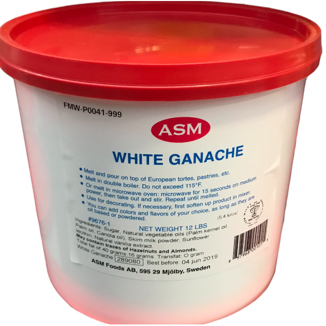 Barry Callebaut ASM White Ganache 12lb Pail Special Order Item