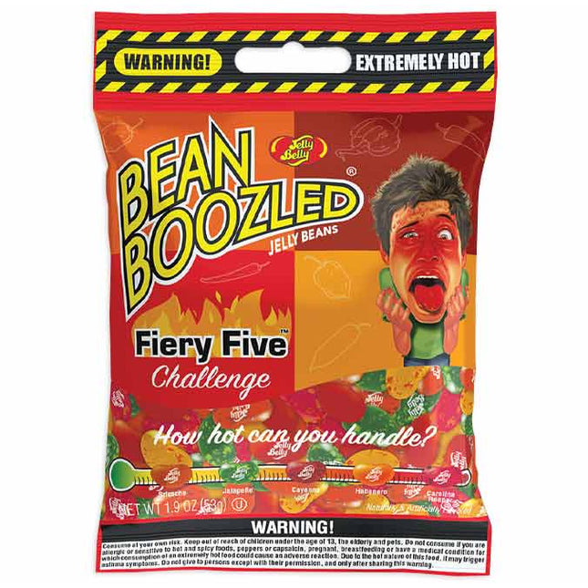 JELLY BELLY PEG BAG - BEAN BOOZLED FIERY FIVE CHALLENGE 1.9oz 12ct
