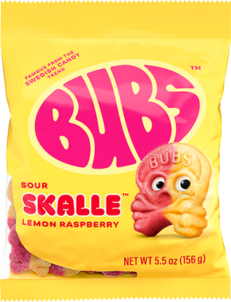 Bubs Sour Skalle Lemon Raspberry 5.5oz 8ct