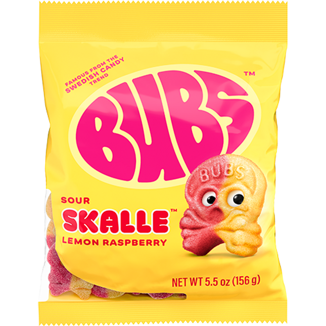 Bubs Sour Skalle Lemon Raspberry 5.5oz 8ct
