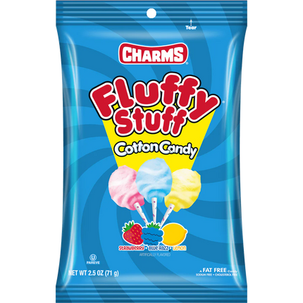 Charms Fluffy Stuff Cotton Candy 3.5oz Bag 24ct