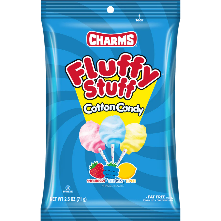 Charms Fluffy Stuff Cotton Candy 3.5oz Bag 24ct