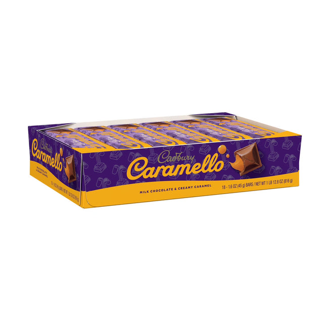 CADBURY CARAMELLO Milk Chocolate & Creamy Caramel Standard Bar 1.6 oz 18 ct.