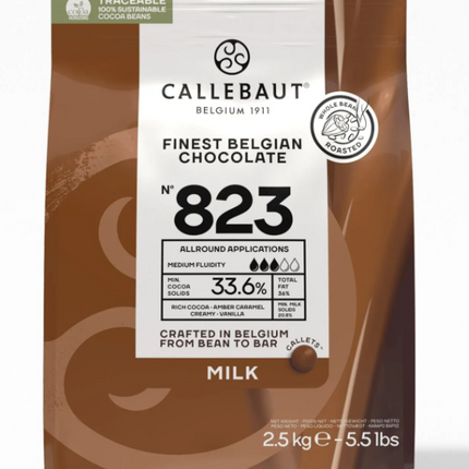 Barry Callebaut 823 Milk Chocolate Callets 44lb Case