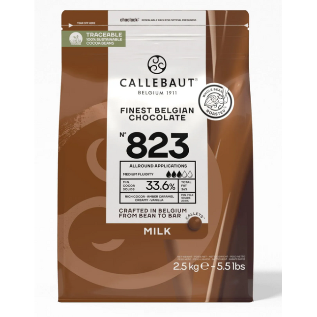 Barry Callebaut 823 Milk Chocolate Callets 44lb Case
