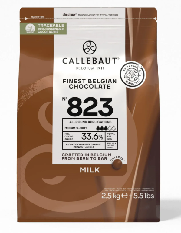 Barry Callebaut 823 Milk Chocolate Callets 44lb Case