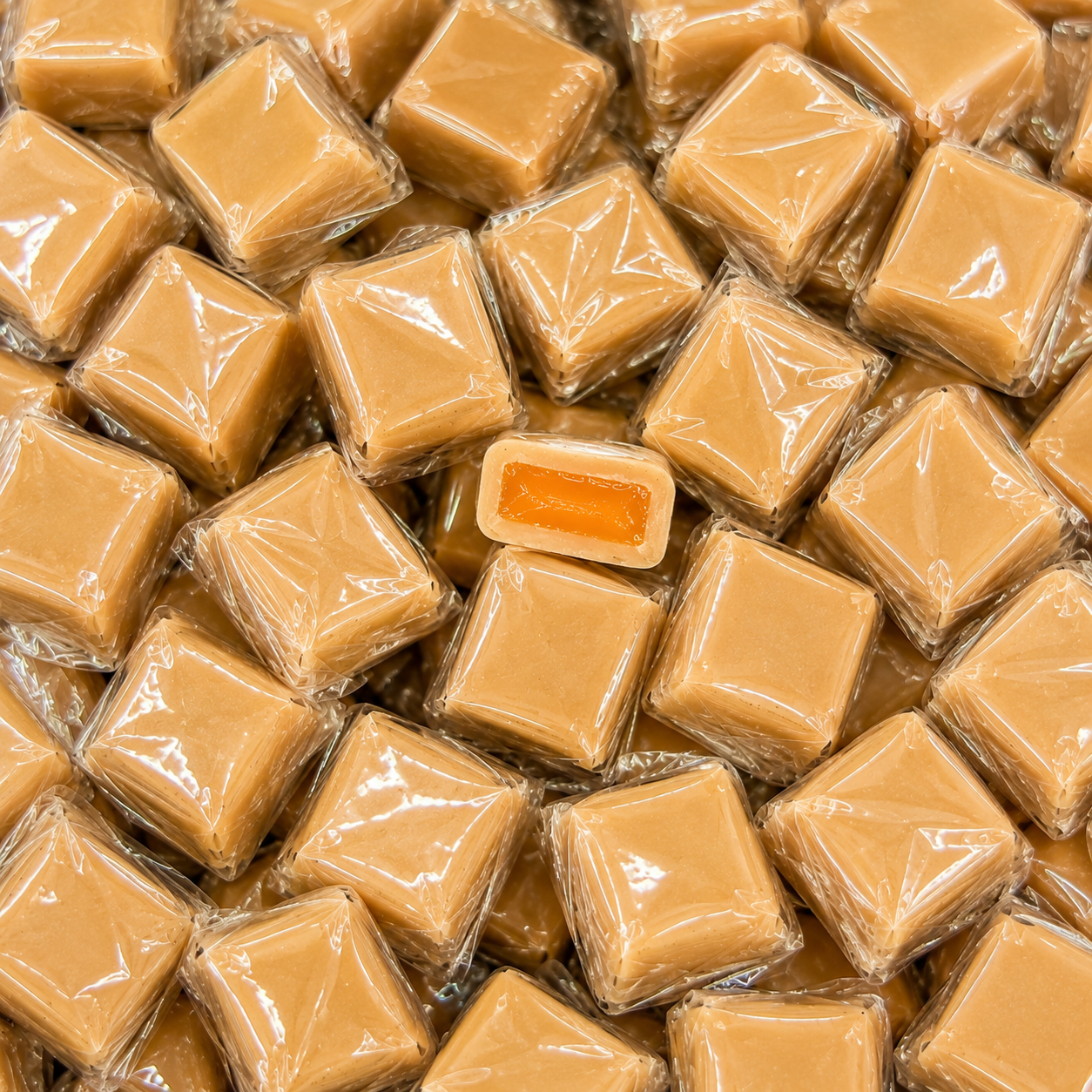 Vanilla Caramels with Orange Filling Wrapped 5lb