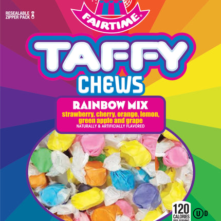 A&B Fairtime Taffy Rainbow Mix Standup Bag 11oz 12ct