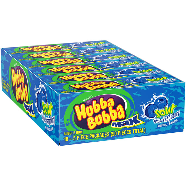 Hubba Bubba Max Gum 5 Pc Sour Blue Raspberry 18ct