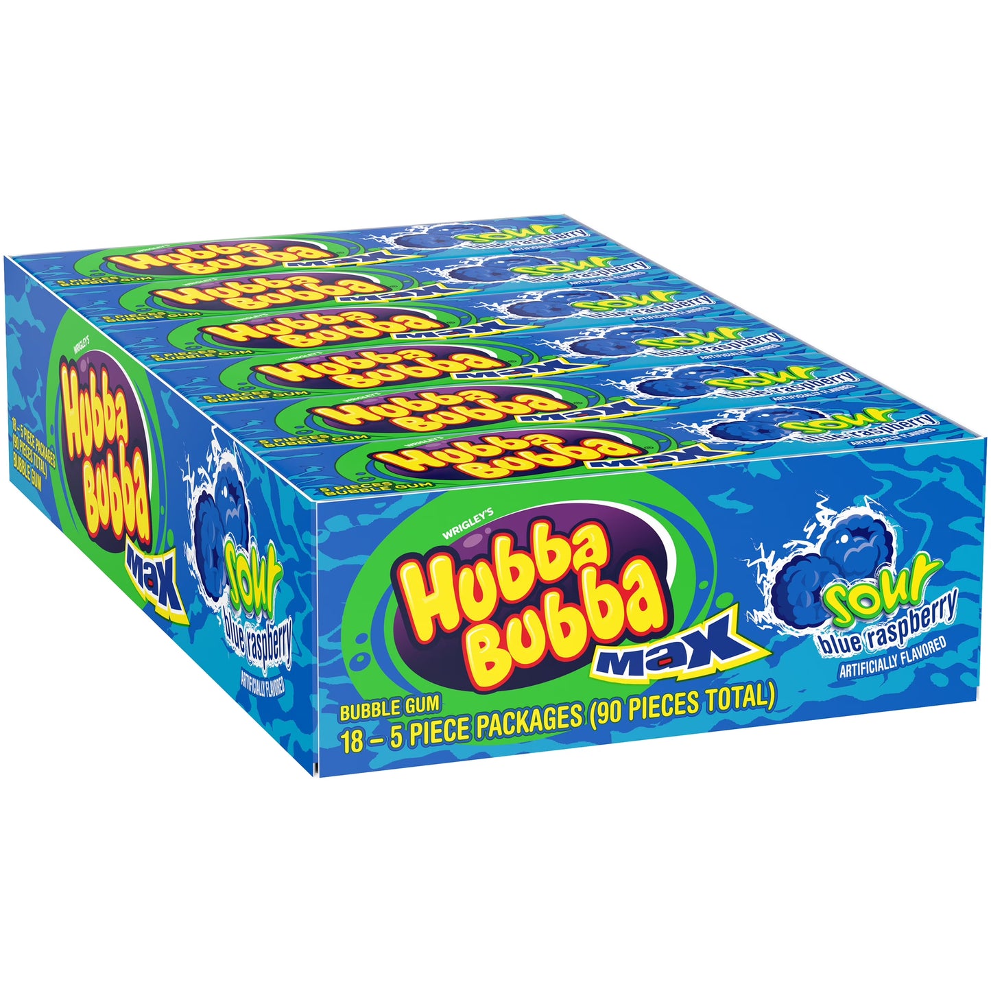Hubba Bubba Max Gum 5 Pc Sour Blue Raspberry 18ct