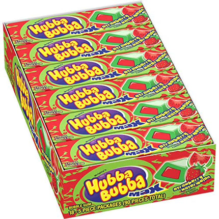 Hubba Bubba Max Gum 5 Pc Strawberry Watermelon 18ct