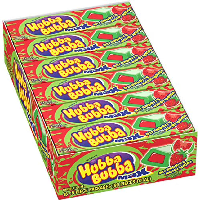 Hubba Bubba Max Gum 5 Pc Strawberry Watermelon 18ct