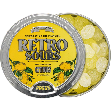 Iconic Retro Sours Citrus Tin 8ct Box