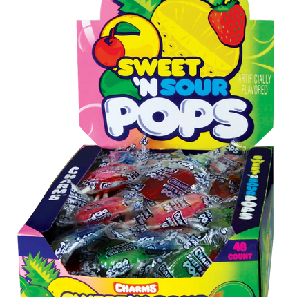 Charms Sweet And Sour Flat Pops 48ct