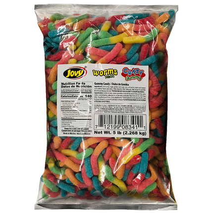 Jovy Gummy Worms Neon 6/5lb case