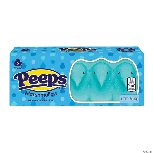 Peeps Marshmallow Blue Chicks 5ct 24ct