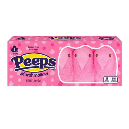 Peeps Marshmallow Pink Chicks 5ct 24ct