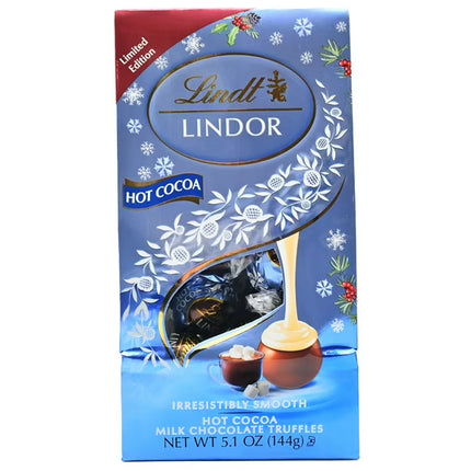 Lindt LINDOR Holiday Hot Cocoa Milk Chocolate Candy 0.8 oz. Bag 24ct