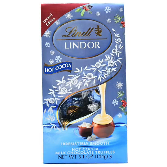 Lindt LINDOR Holiday Hot Cocoa Milk Chocolate Candy 0.8 oz. Bag 24ct