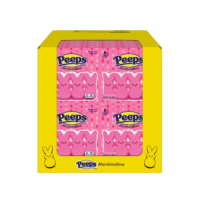 Peeps Marshmallow Bunnies Pink 12pk 24ct