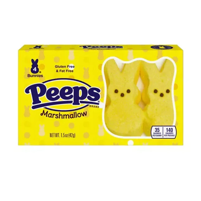Peeps Marshmallow Bunnies Yellow 4pk 24ct