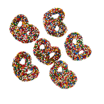 Asher Milk Mini Pretzels with Rainbow Nonpareils Seeds 4lb *Fragile Item*
