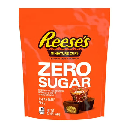 REESE'S ZERO SUGAR Peanut Butter Miniature Cups Pouch 5.1oz 8ct