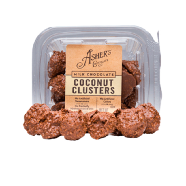 Special Order 1 week Asher Milk Coconut Clusters 6oz 12ct Freshpacks