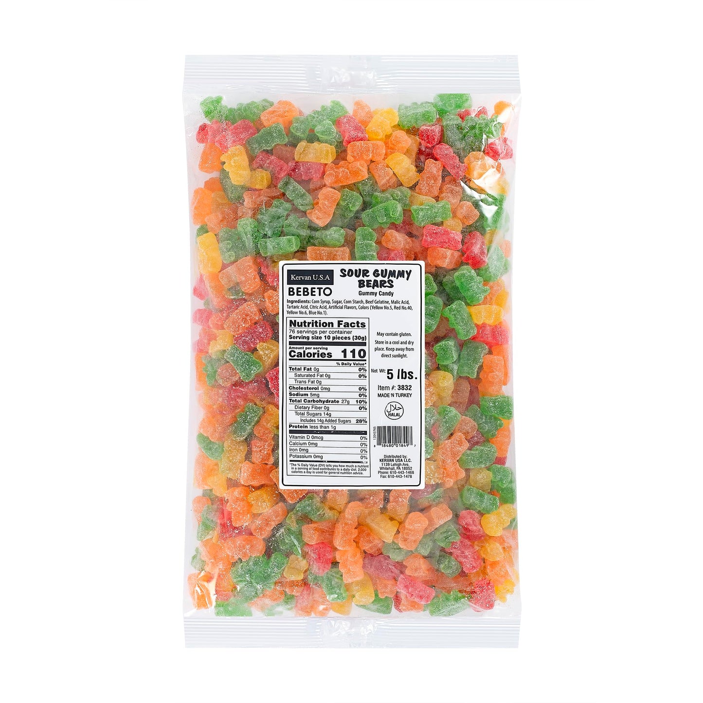 Kervan Sour Gummy Bears 5lb