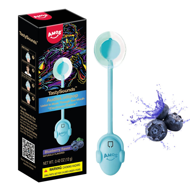 Amos Tastysounds Electronic/Dance Audio Lollipop Blueberry 12ct