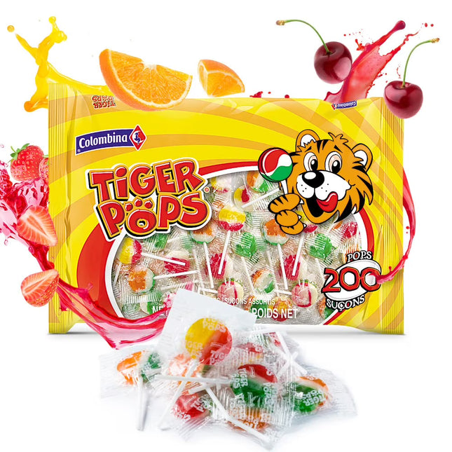 Colombina Bulk Tiger Pops 200 ct per bag