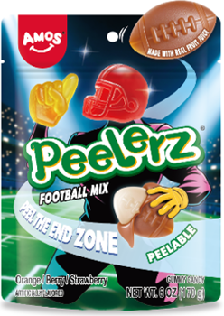 Amos  Football Gummy Peelerz 6oz 12ct Case