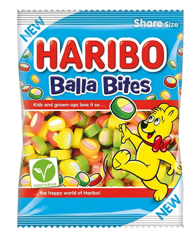 Haribo Balla Bites Sour Peg Bag 4.5oz 12ct