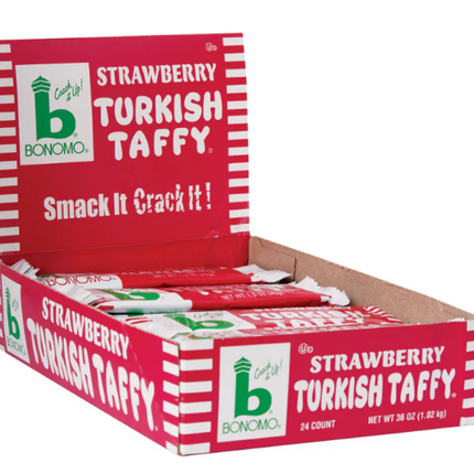 Bonomo Turkish Taffy Strawberry 1.5oz Bar 24ct