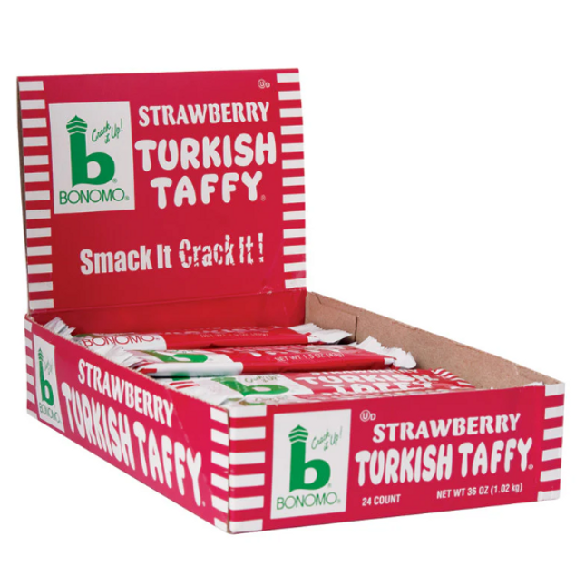 Bonomo Turkish Taffy Strawberry 1.5oz Bar 24ct