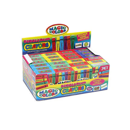 World Magic Colors Bubble Gum Crayons Packs 24ct