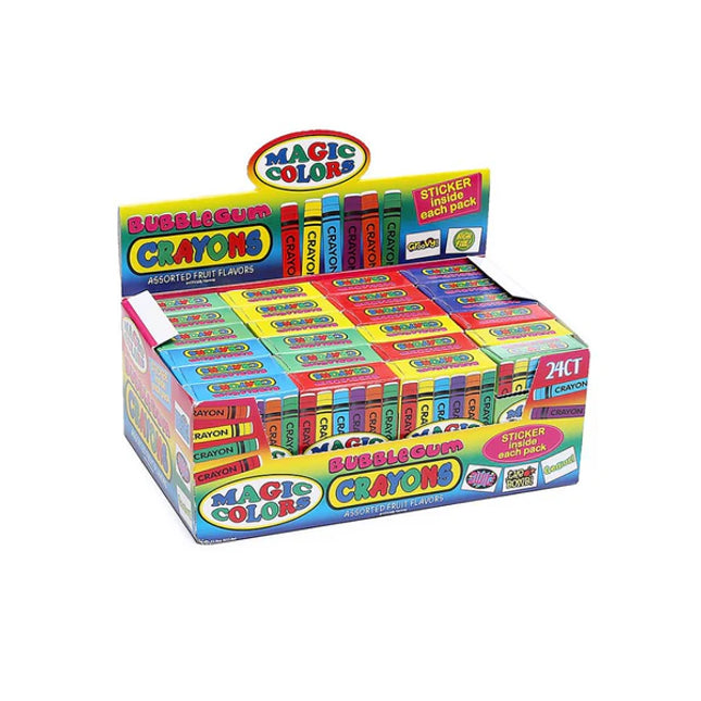 World Magic Colors Bubble Gum Crayons Packs 24ct