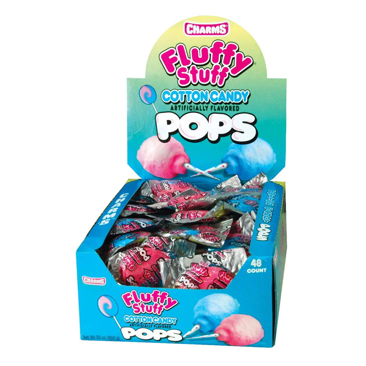 Charms Cotton Candy Flat Pop 48ct