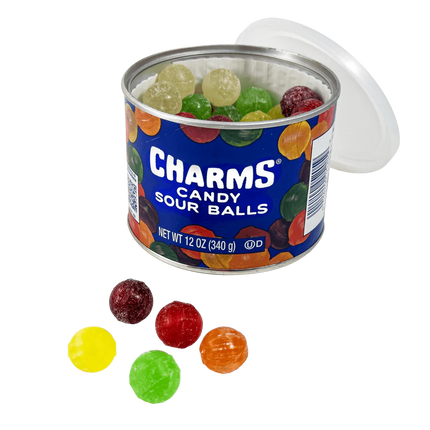 Charms Candy Sour Balls Old Fashioned Canister 12oz 12ct